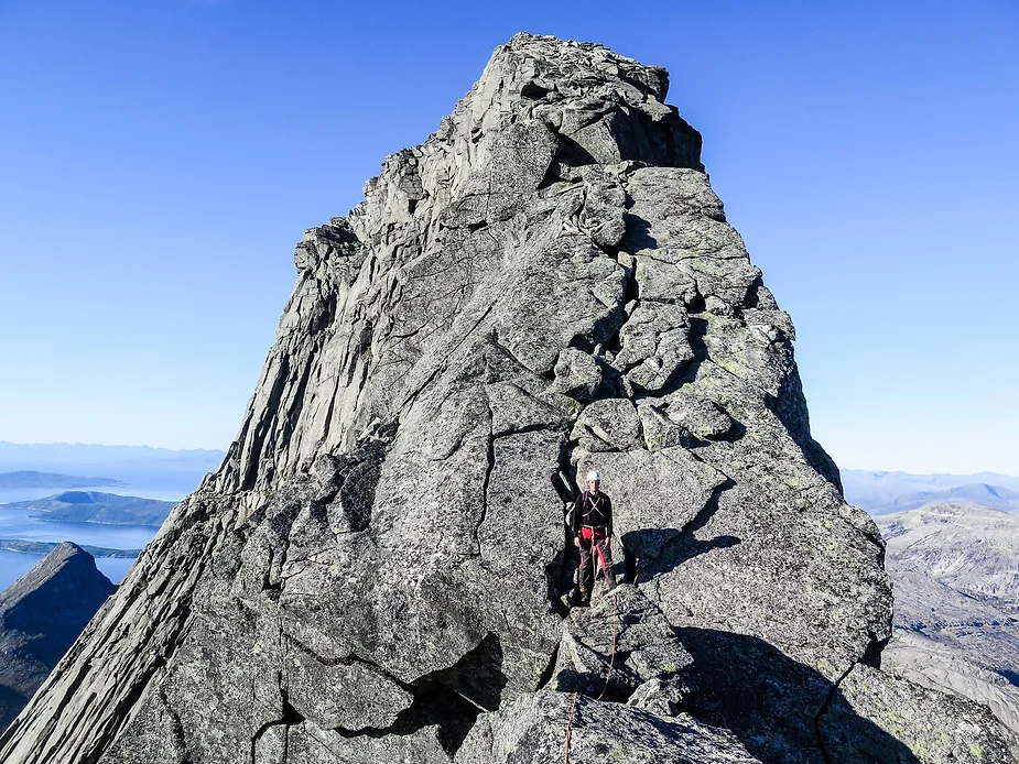 Climbing the ridge.