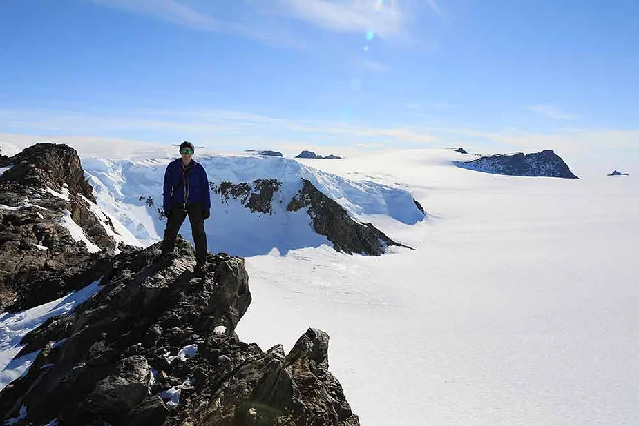 Jenny at our highest position on Milorgfjella.