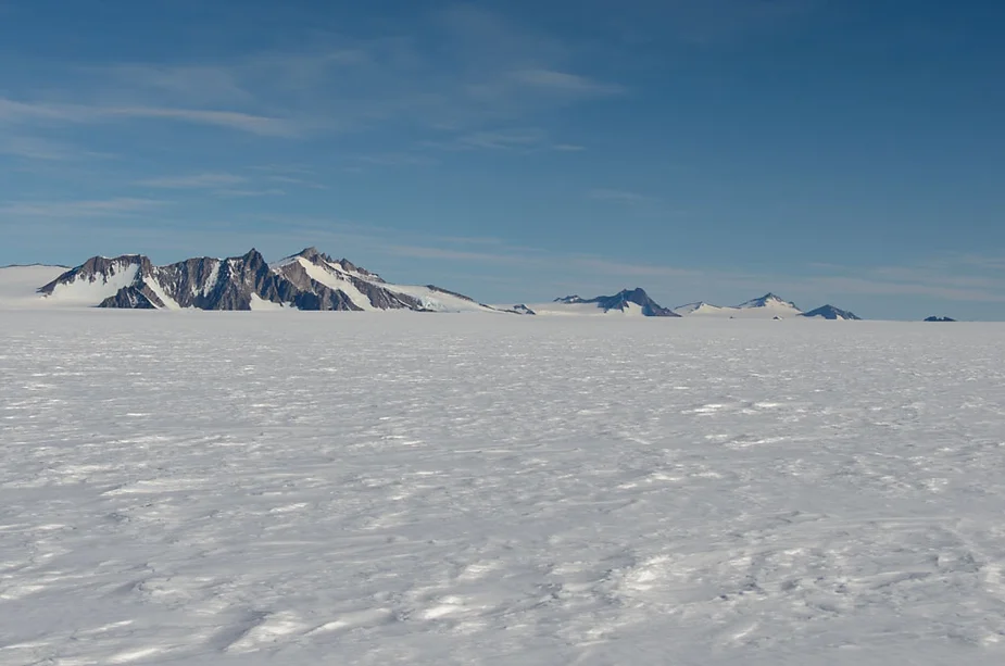 Several nunataks in the distance.