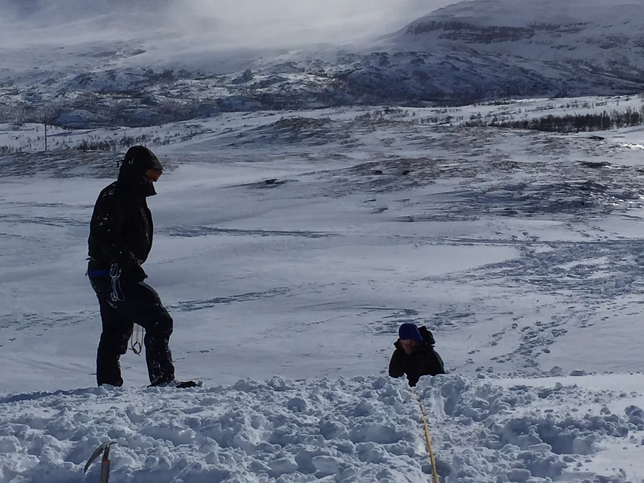 Training in the snow.