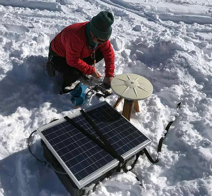 Sarah setting up GPS station.